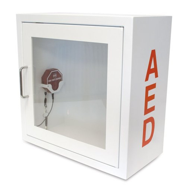 AED Storage Cabinet White – Alarmed